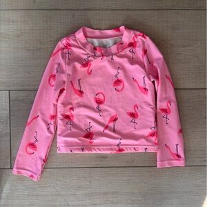 Just One You By Carter's Girls Pink Flamingo Rash Guard Swimsuit Shirt | 5T |